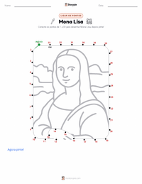 Prévia da folha de atividades imprimível A Mona Lisa