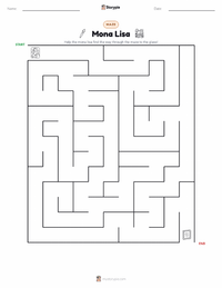 Mona Lisa printable worksheet preview