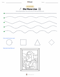 Die Mona Lisa druckbare Arbeitsblatt Vorschau