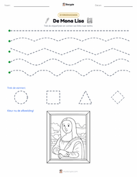 De Mona Lisa afdrukbare werkblad voorbeeld