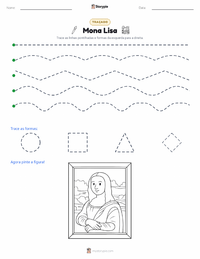 Prévia da folha de atividades imprimível A Mona Lisa