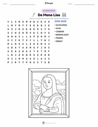 De Mona Lisa afdrukbare werkblad voorbeeld
