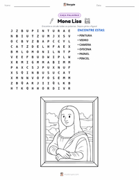 Prévia da folha de atividades imprimível A Mona Lisa