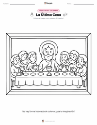Vista previa de la hoja de trabajo imprimible de La Última Cena