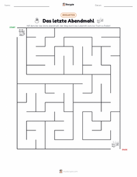 Das Abendmahl druckbare Arbeitsblatt Vorschau