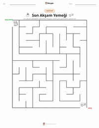 Son Akşam Yemeği yazdırılabilir çalışma sayfası önizlemesi