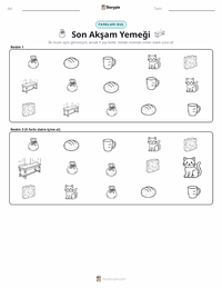Son Akşam Yemeği yazdırılabilir çalışma sayfası önizlemesi