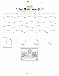 Son Akşam Yemeği yazdırılabilir çalışma sayfası önizlemesi