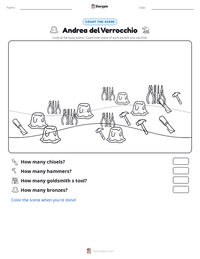 Andrea del Verrocchio printable worksheet preview