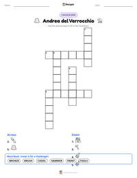 Andrea del Verrocchio printable worksheet preview