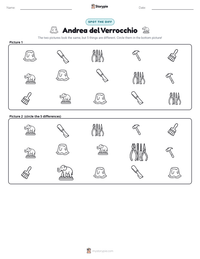 Andrea del Verrocchio printable worksheet preview