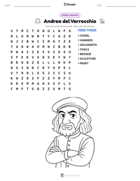 Andrea del Verrocchio printable worksheet preview