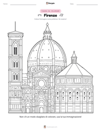 Pagina da colorare di Firenze per bambini