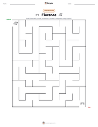 Aperçu de la feuille de travail imprimable Florence