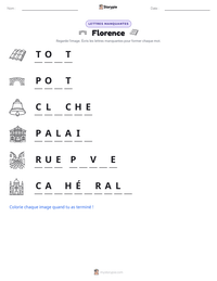 Aperçu de la feuille de travail imprimable Florence