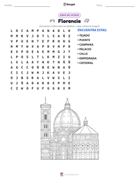 Vista previa de la hoja de trabajo imprimible de Florencia