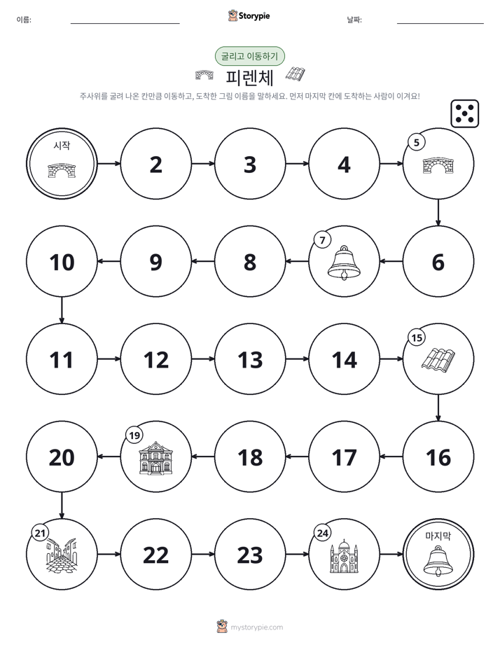 주사위 굴리고 이동하기 게임