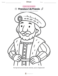 Vista previa de la hoja de trabajo imprimible de Francisco I de Francia