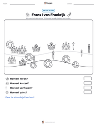 Frans I van Frankrijk afdrukbare werkblad voorbeeld