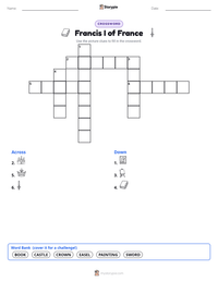Francis I of France printable worksheet preview
