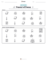 Francis I of France printable worksheet preview