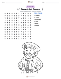 Francis I of France printable worksheet preview