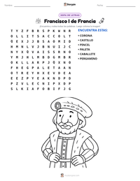 Vista previa de la hoja de trabajo imprimible de Francisco I de Francia