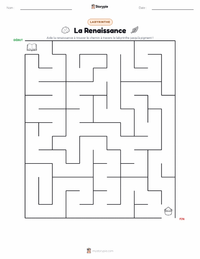 Aperçu de la feuille de travail imprimable Renaissance