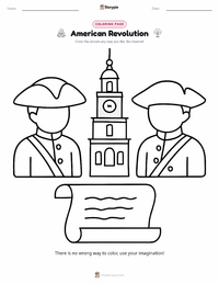American Revolution coloring page for kids