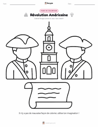 Page de coloriage Révolution américaine pour les enfants