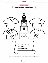 Pagina da colorare di Rivoluzione Americana per bambini