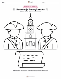 Strona do kolorowania Rewolucja amerykańska dla dzieci