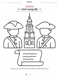 Trang tô màu Cách mạng Mỹ cho trẻ em