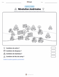 Aperçu de la feuille de travail imprimable Révolution américaine