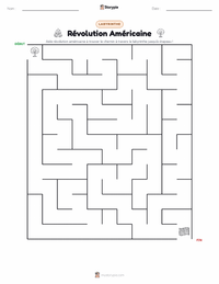 Aperçu de la feuille de travail imprimable Révolution américaine