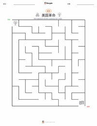 美国独立战争 可打印工作表预览