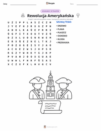 Podgląd drukowalnego arkusza ćwiczeń Rewolucja amerykańska