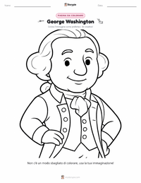 Pagina da colorare di George Washington per bambini
