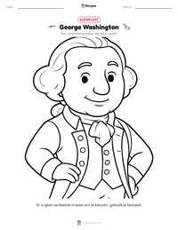 George Washington kleurplaat voor kinderen