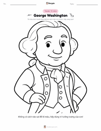 Trang tô màu George Washington cho trẻ em