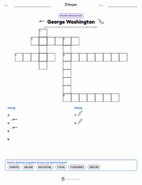 George Washington yazdırılabilir çalışma sayfası önizlemesi