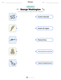 Anteprima della scheda stampabile di George Washington