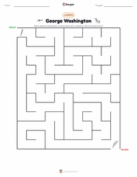 Prabaca lembar kerja cetak George Washington