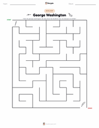 George Washington afdrukbare werkblad voorbeeld
