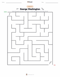Prévia da folha de atividades imprimível George Washington
