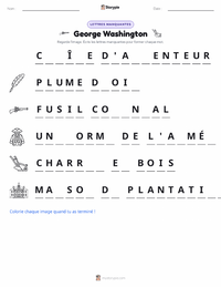 Feuille de travail imprimable George Washington pour les enfants