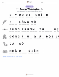 Tài liệu in sẵn George Washington cho trẻ em