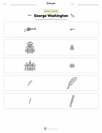 George Washington yazdırılabilir çalışma sayfası önizlemesi