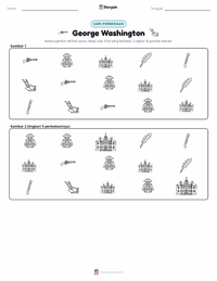 Prabaca lembar kerja cetak George Washington