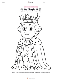 Pagina da colorare di Re Giorgio III per bambini